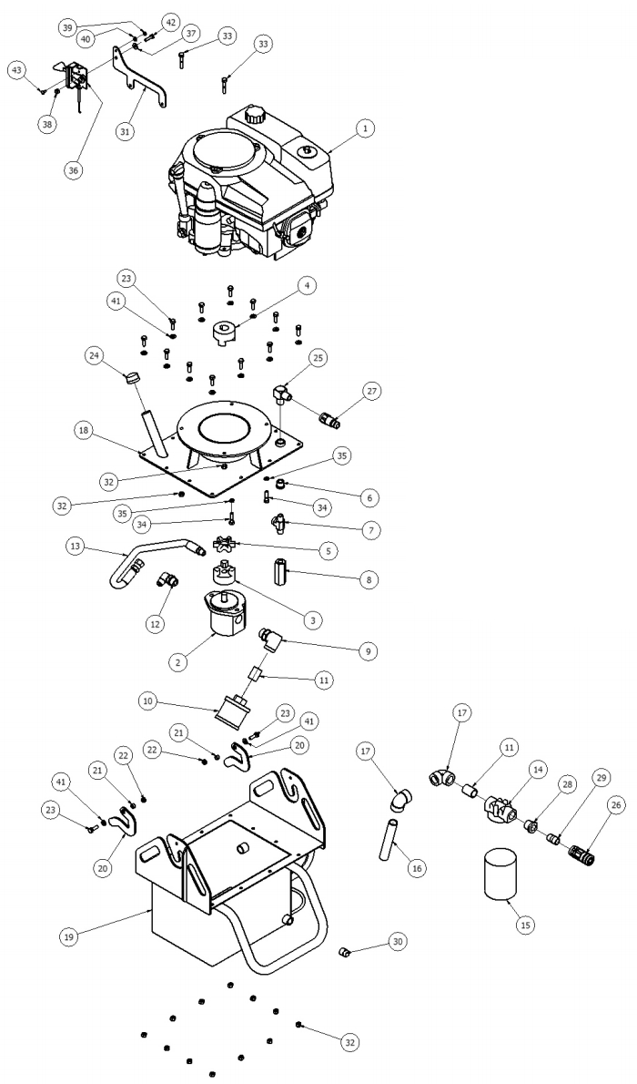 Little Beaver Hydraulic Tank Assembly for HYD-NTV11H Parts Diagram