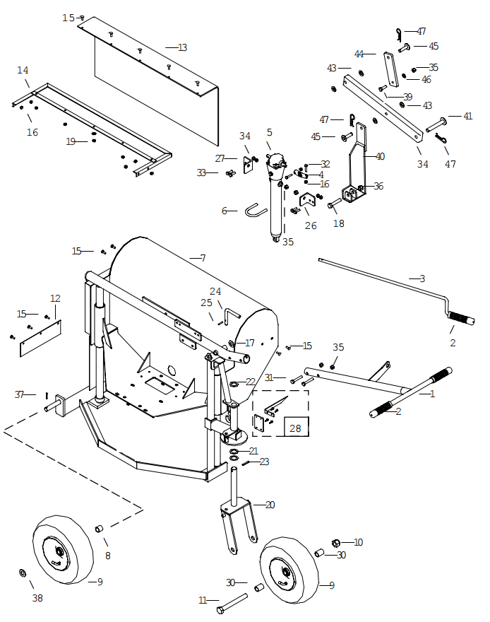 Little Beaver KT2400B Frame Assembly Parts Diagram