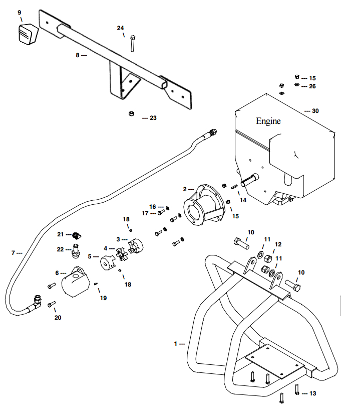 Little Beaver Towable Engine Frame Assembly Part Diagram