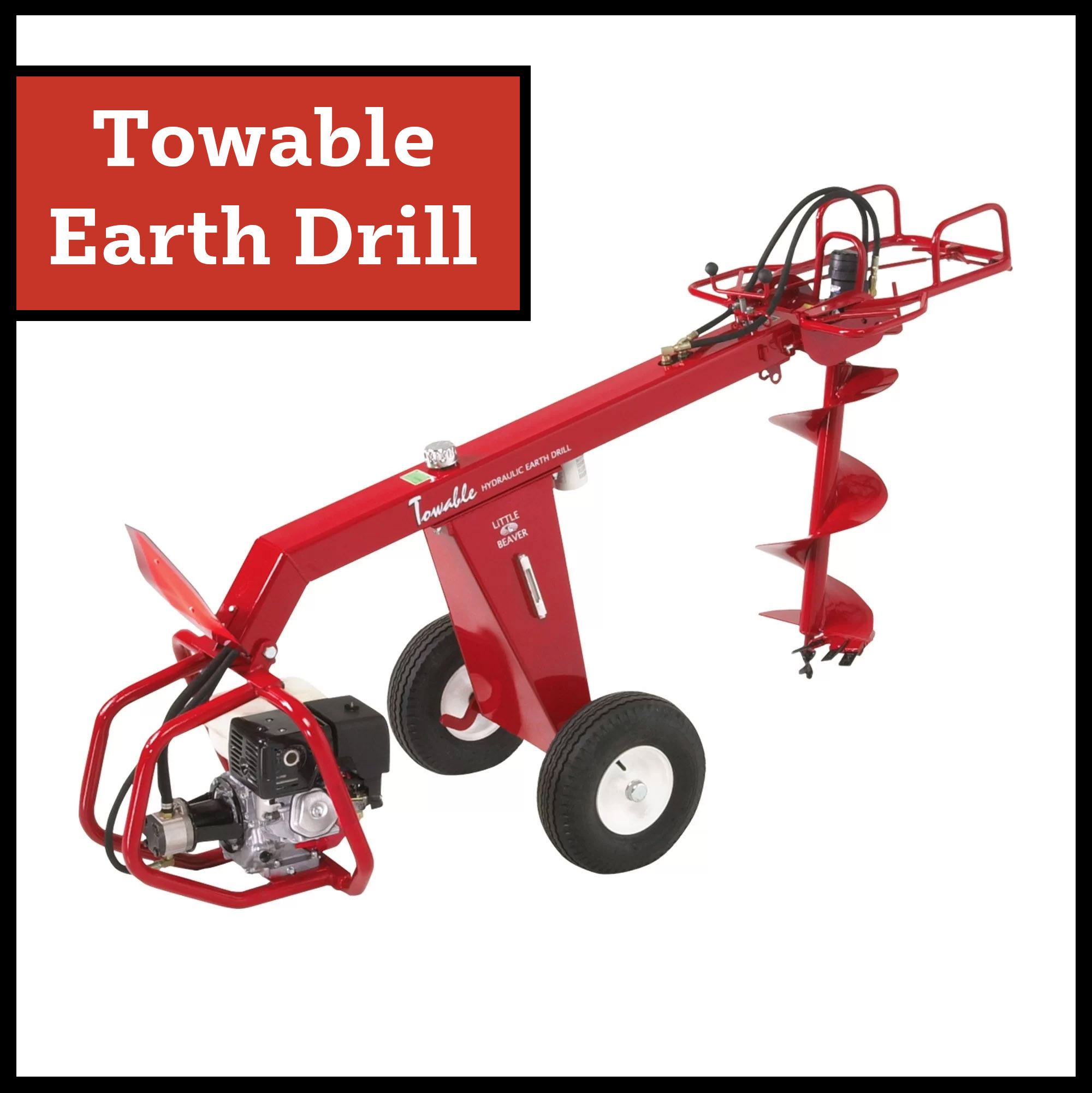 Towable Hydraulic Earth Drill Engine Frame Assembly