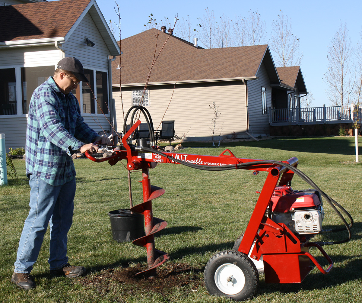 Little Beaver Hydraulic Auger Used To Dig Hole